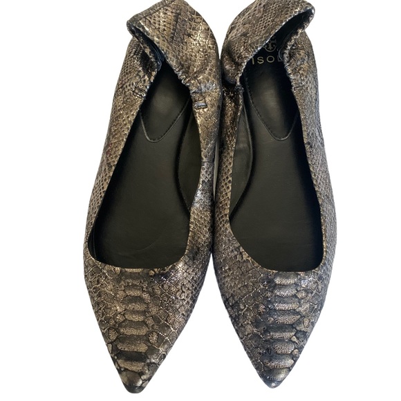 ISOLA PADRA METALLIC LEATHER POINTY TOE FLATS - Picture 9 of 16